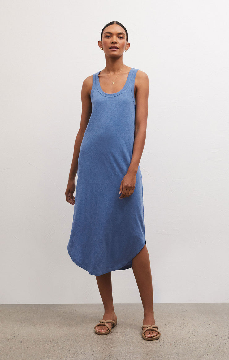 Easy Going Cotton Slub Dress / Federal Blue