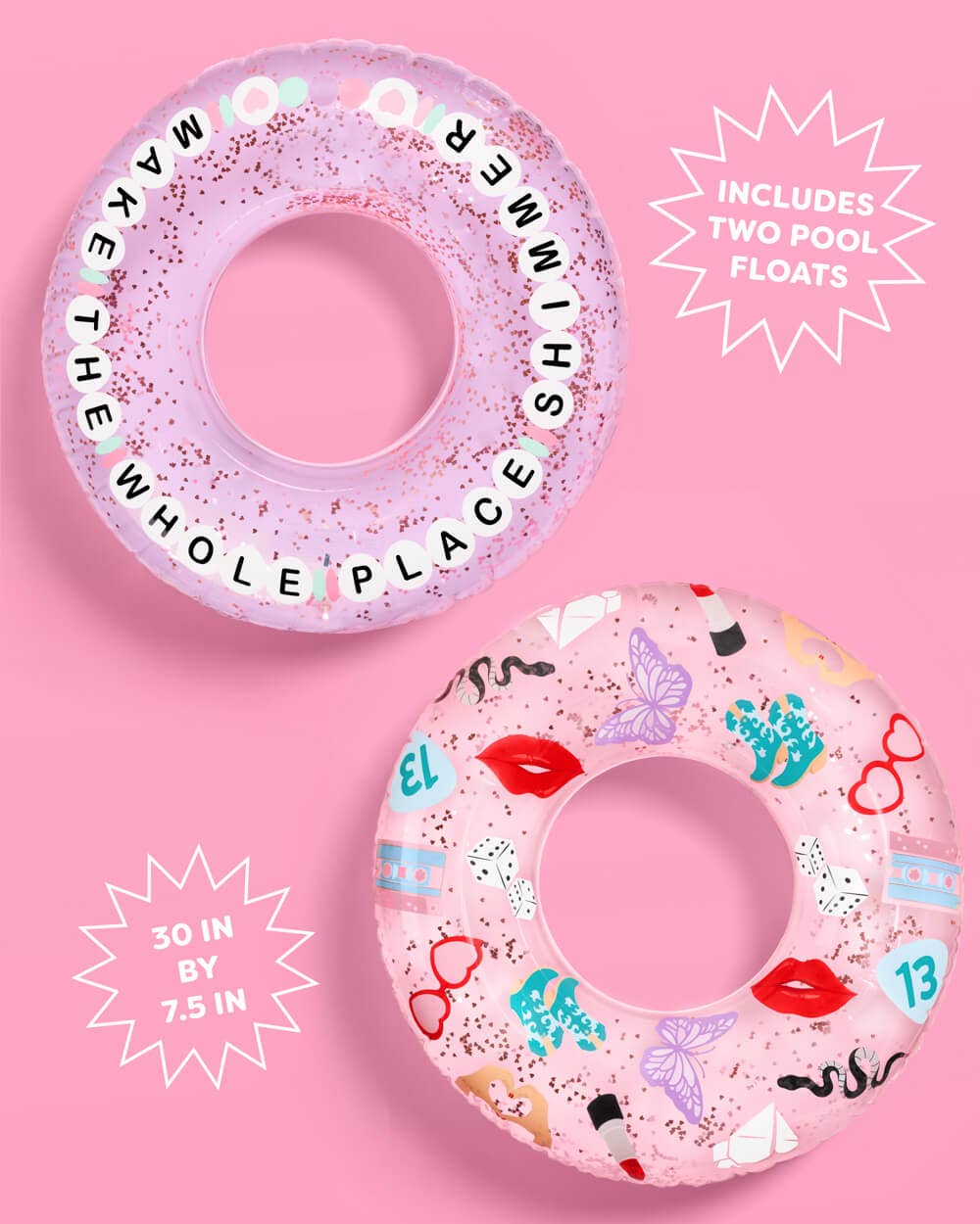 Pool Era Floats - set of 2 Swiftie themed swim tubes 30"