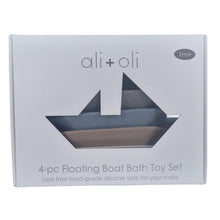 Load image into Gallery viewer, Floating Boat Bath Toy Set 4-pc Soft Food Grade Silicone