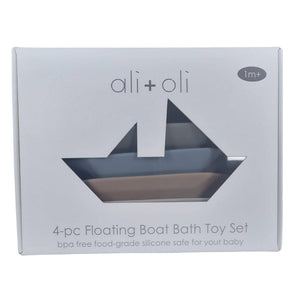 Floating Boat Bath Toy Set 4-pc Soft Food Grade Silicone