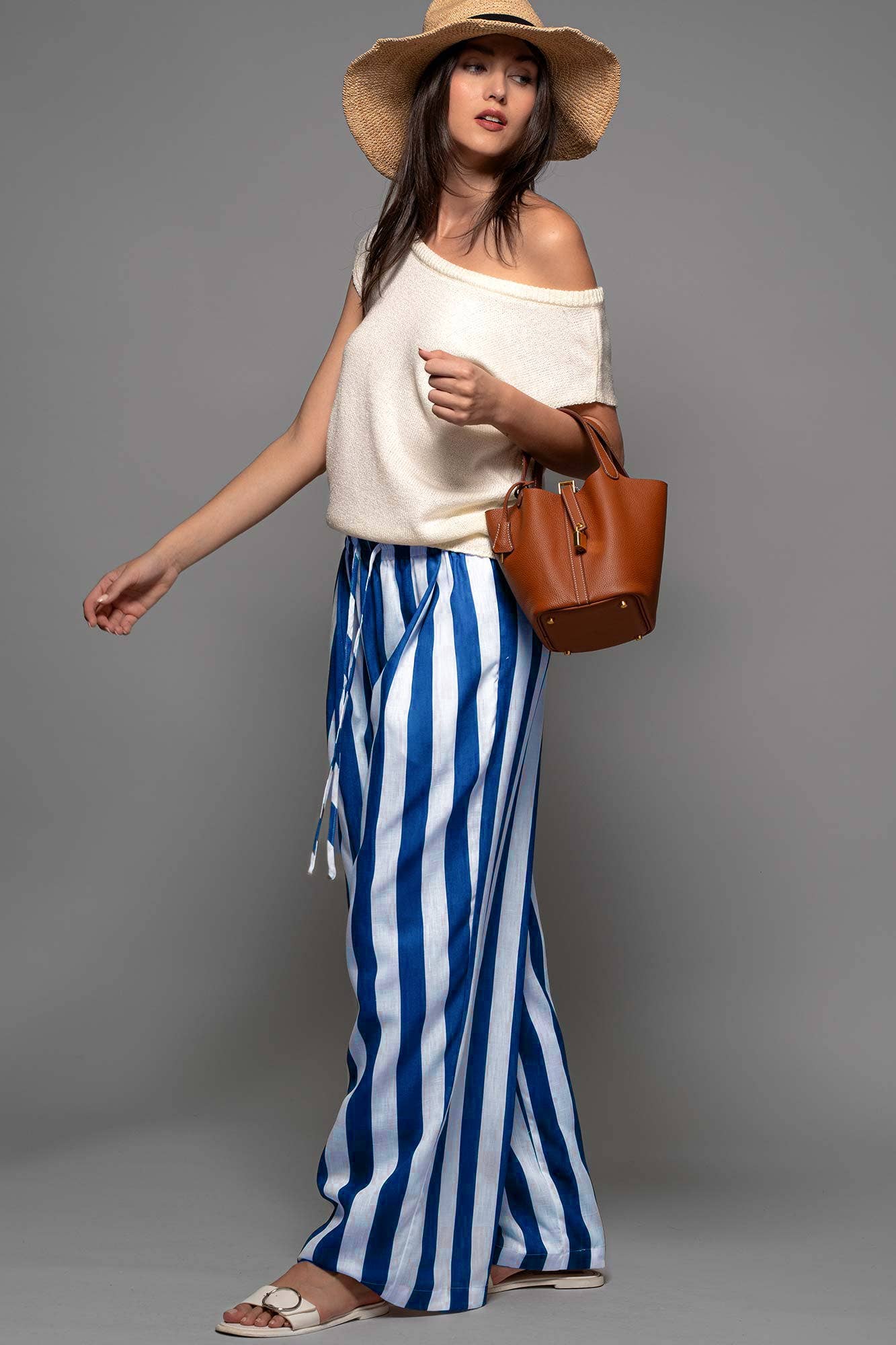 Breezy Linen-Blend Striped Wide-Leg Pants