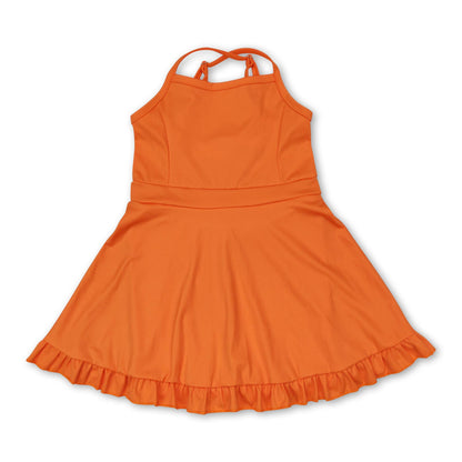 Blue straps ruffle baby girls summer active wear