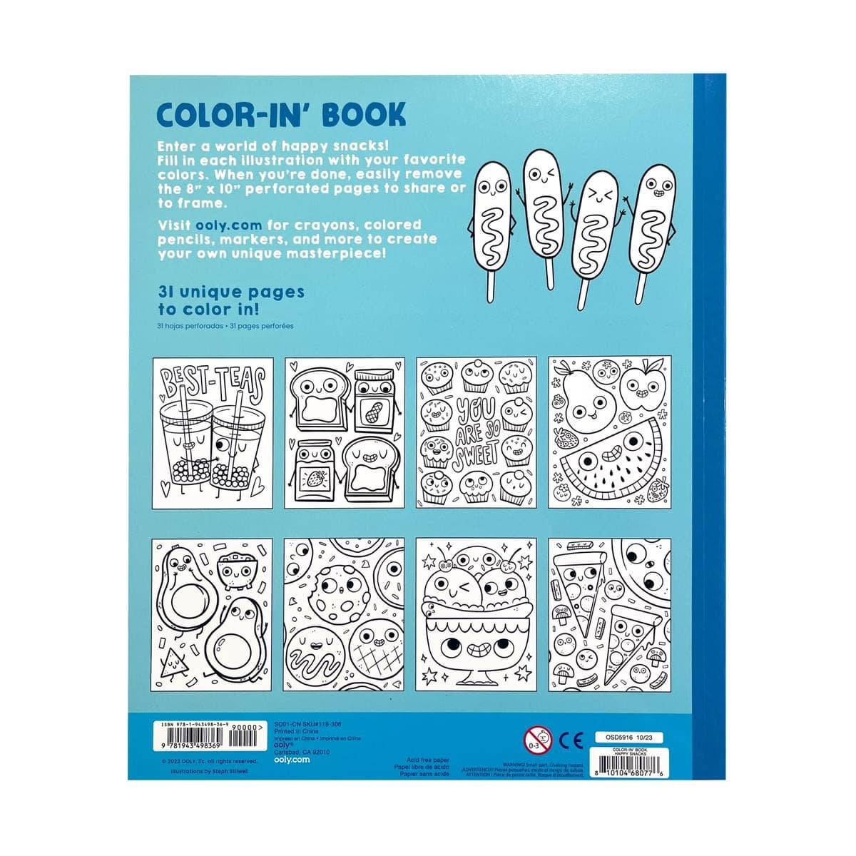 118-306 - Color-in' Book: Happy Snacks Coloring Book