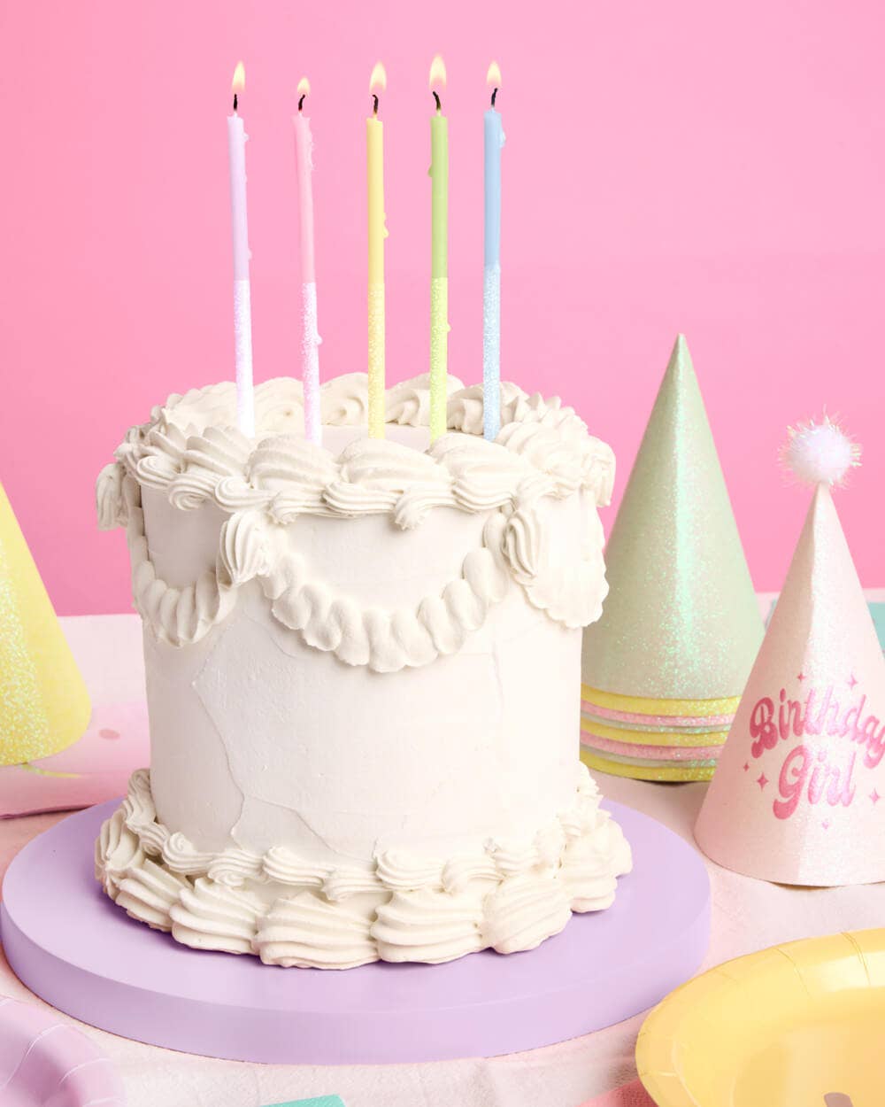 Pastel Glitter Candles - 10 glitter candles 5" cake decor, birthday party Bday