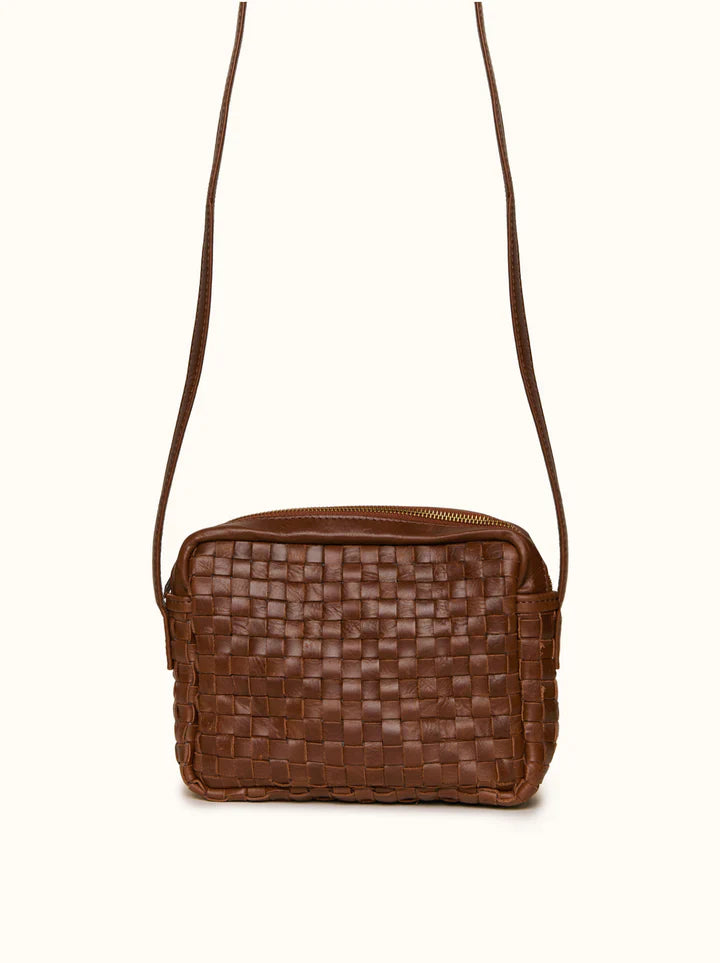 ABLE Valerie Woven Crossbody Whiskey