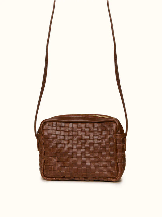 ABLE Valerie Woven Crossbody Whiskey