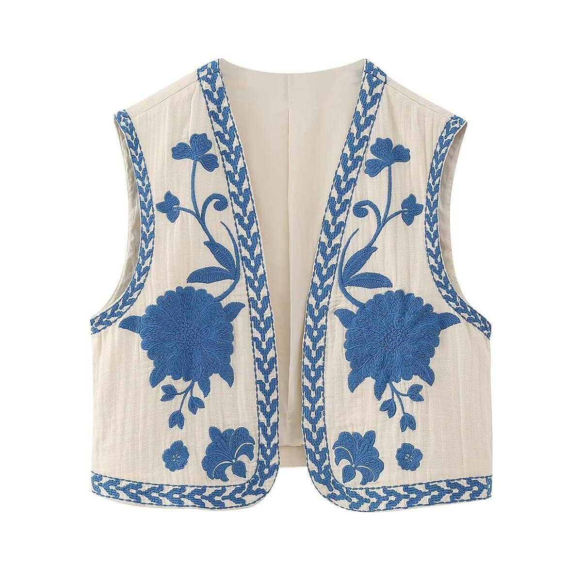 Stylish Vintage Embroidery Cardigan Vest