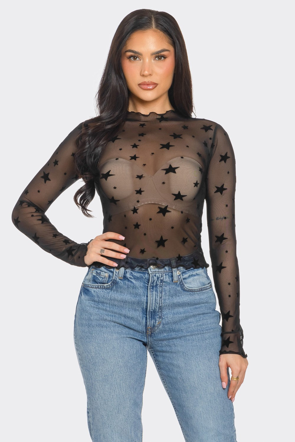 mesh star adult layering top