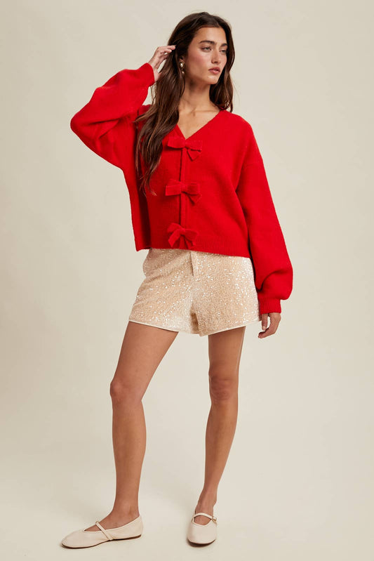 BRUSHED BOW DETAIL SWEATER / WL25-11102