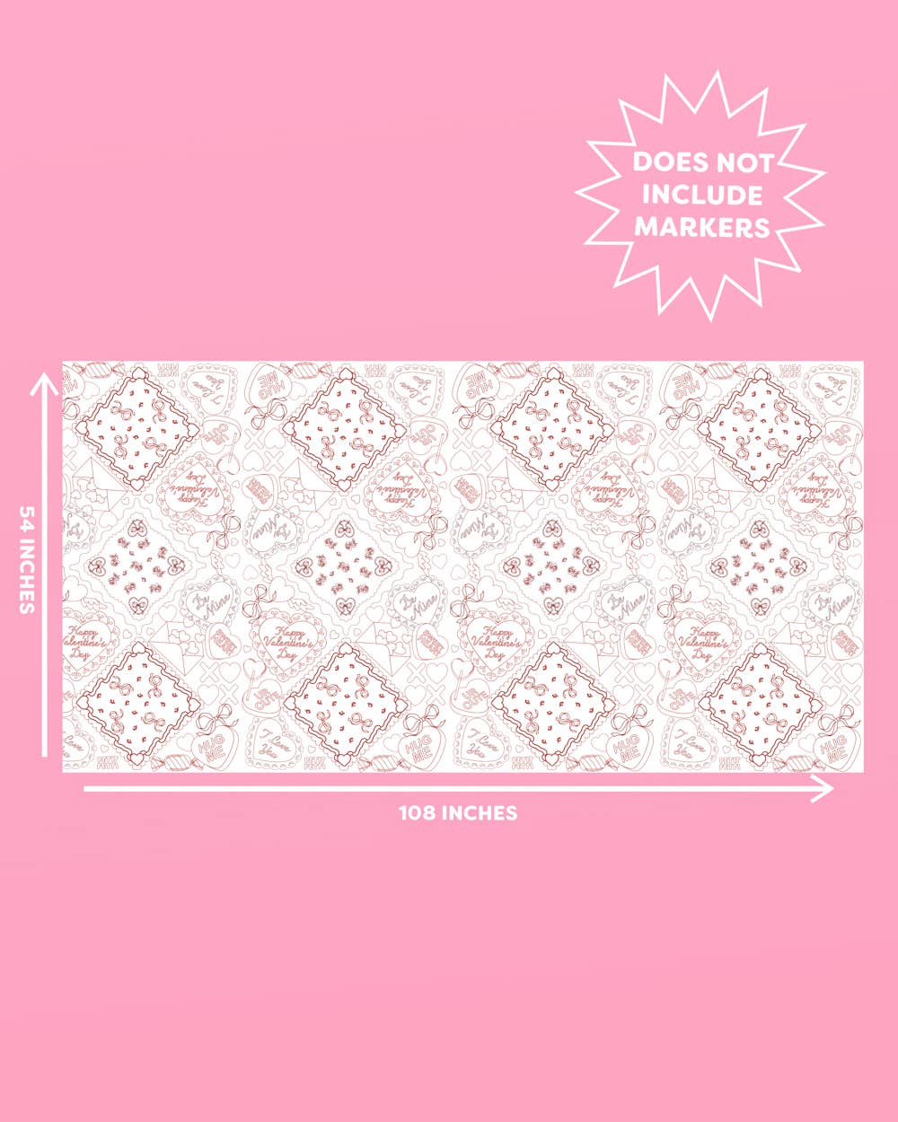 Valentine's Kids Coloring Tablecloth | Vday kids activity
