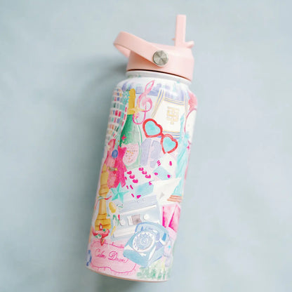 Taylor Swift 32 oz Insulated Water Bottle with Straw Lid