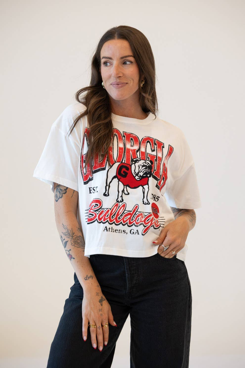 Georgia Maddux Multimedia Semi-Cropped Oversized Band Tee