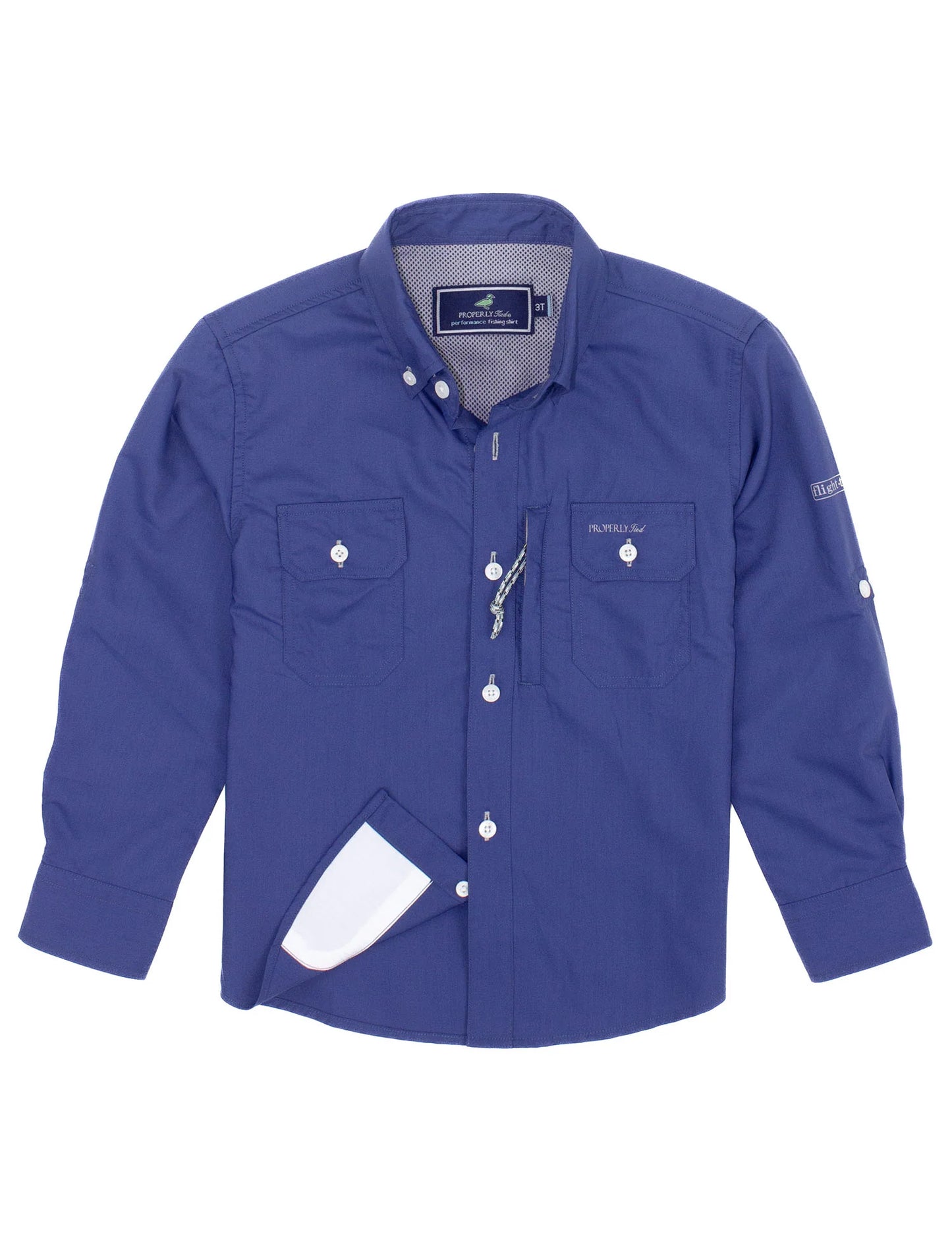 Boys Offshore Fishing Shirt - River Blue