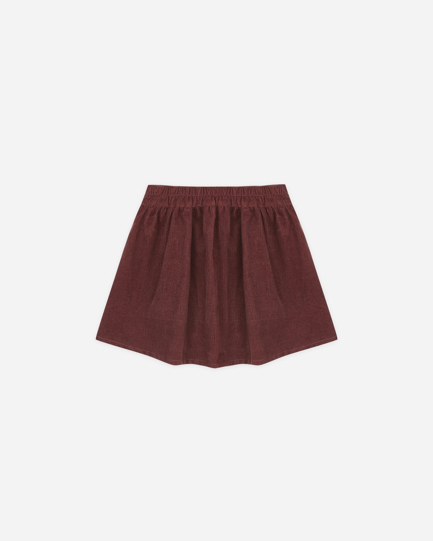 Button Front Mini Skirt Burgundy
