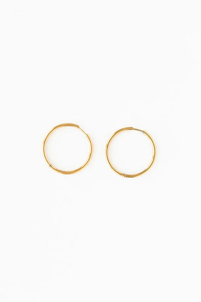 Endless Hoop Thin Gold Earrings - Hypoallergenic, Girl Gift