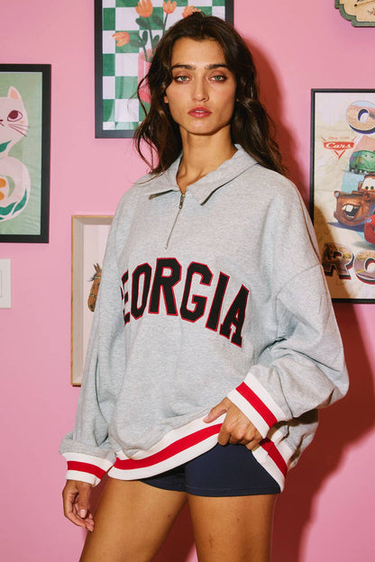 GEORGIA 'GEORGIA' Stripe Elastic Banded Sweatshirt