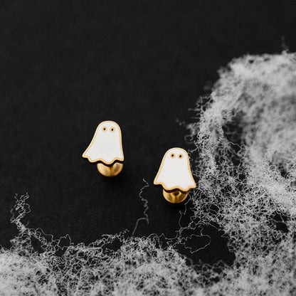 Ghost Earring - Hypoallergenic, Flat Back, Girl Gift