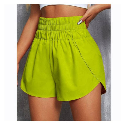 Elastic High-Waisted Loose-Fit Sports Shorts