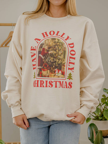 Have a Holly Dolly Christmas Licensed Natural Sweatshirt