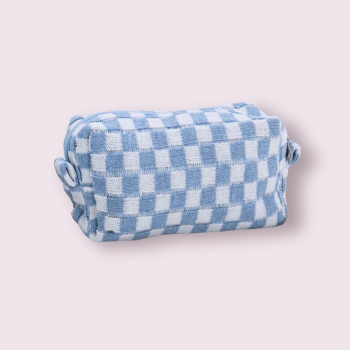 Small Checkered Cosmetic Bag