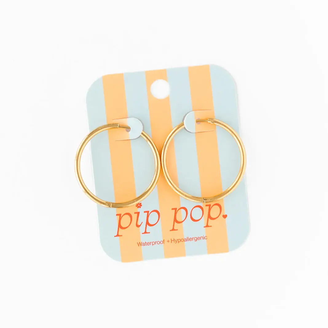 Endless Hoop Thin Gold Earrings - Hypoallergenic, Girl Gift