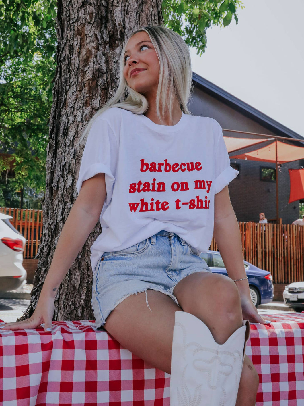 BBQ stain adult tee