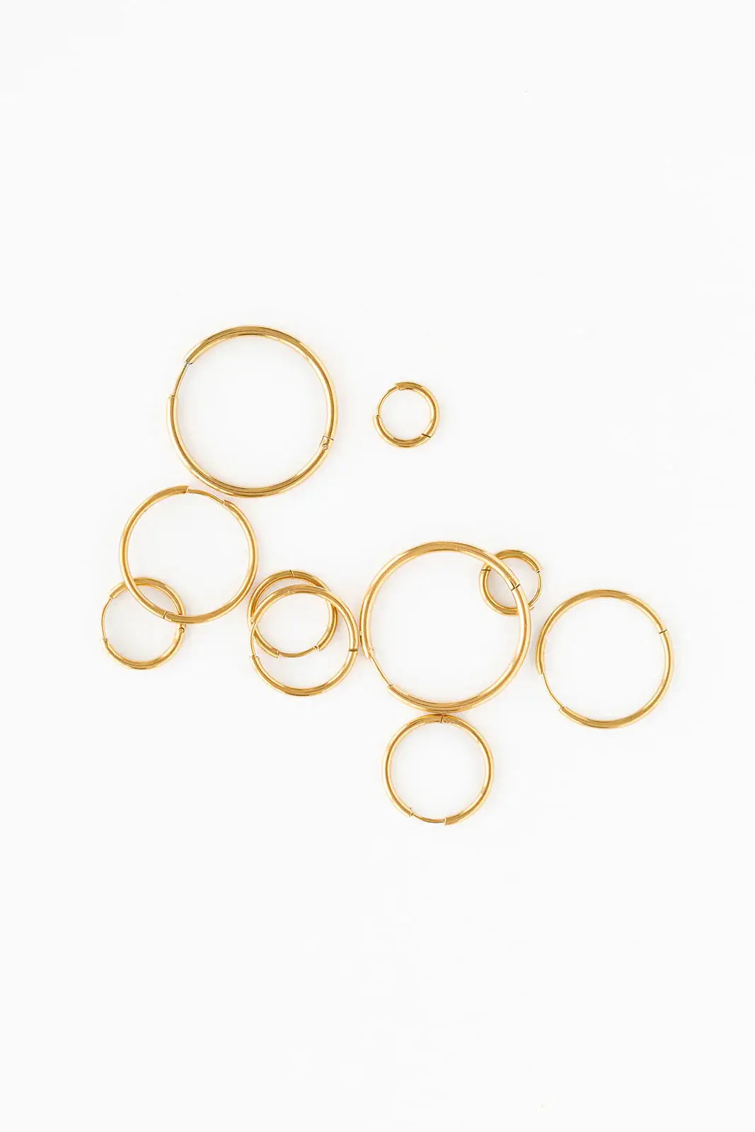 Endless Hoop Thin Gold Earrings - Hypoallergenic, Girl Gift
