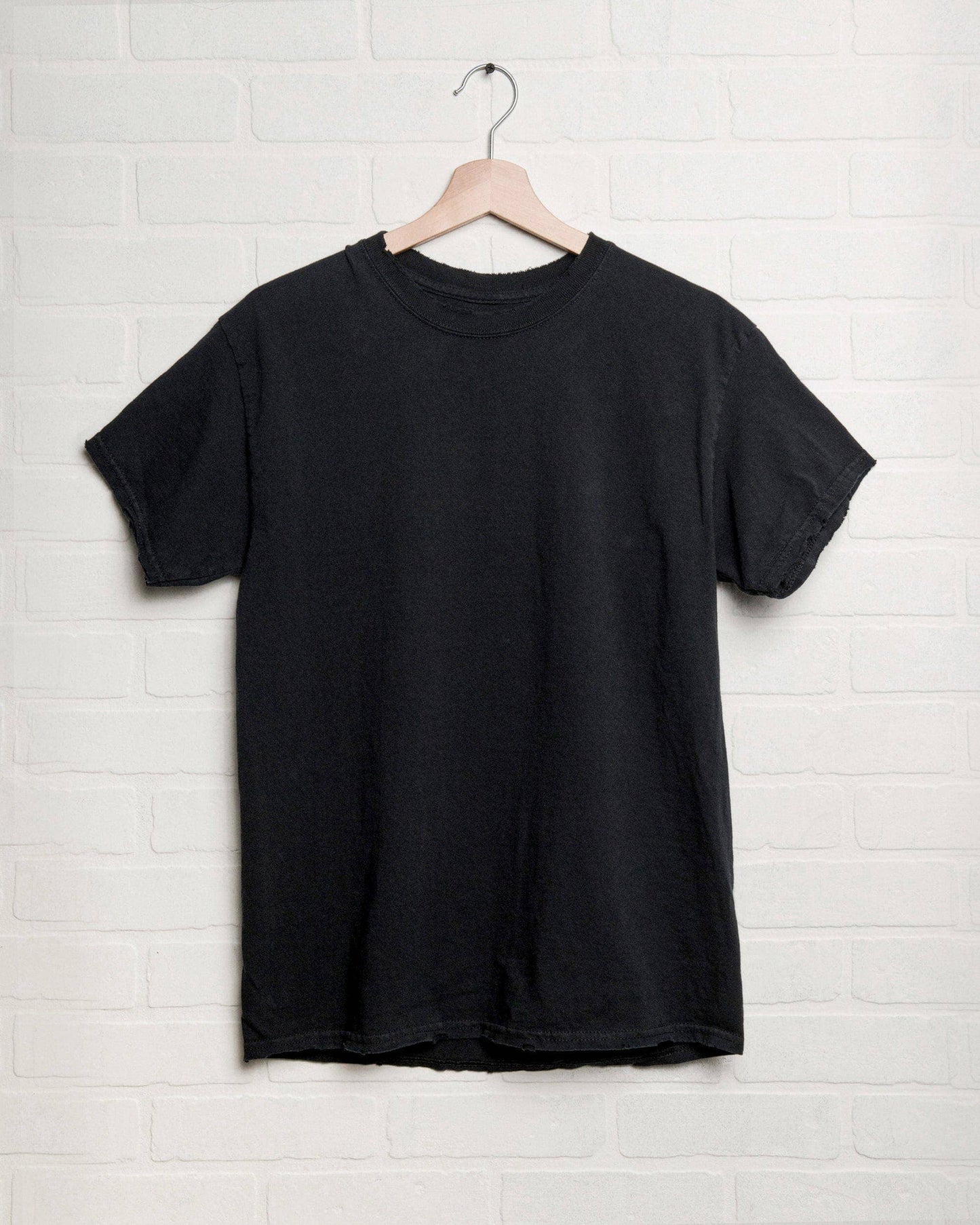 LivyLu Black Blank Thrifted Tee