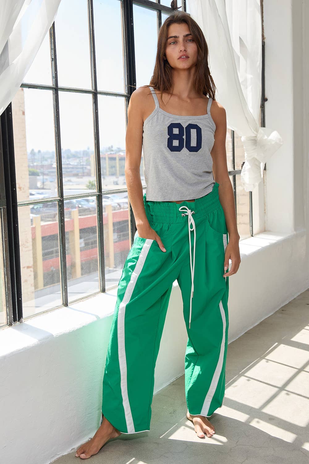 IP5540 Windbreaker Pants With Contrast Stripe