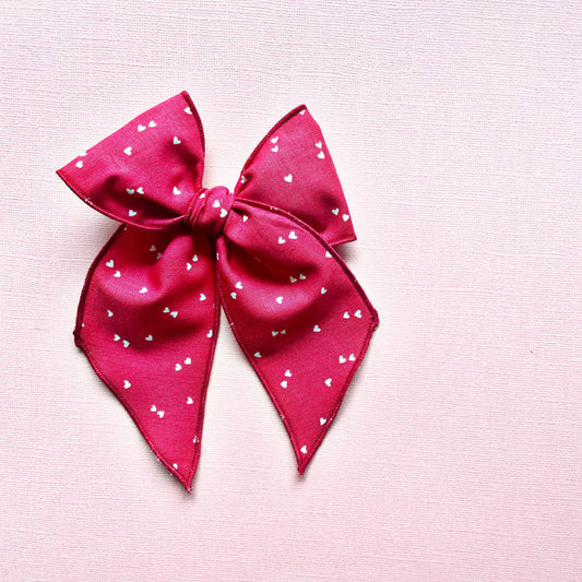 Red Tiny Heart Bow