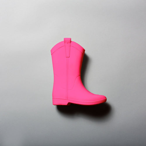 ATOMIC PINK Kid's All Weather Rubber Cowboy Boots / Dakota Ridge