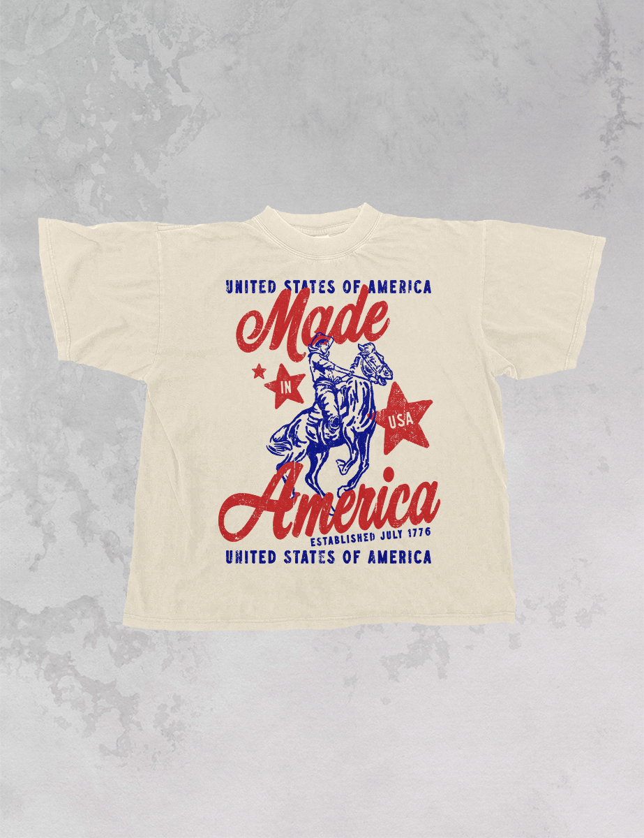 Made In America, USA Western Oversized TShirt