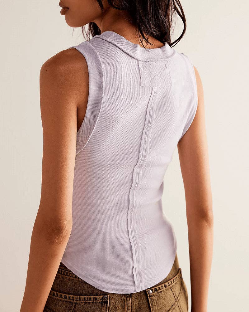 Ladies Ribbed Sleeveless Tank Top