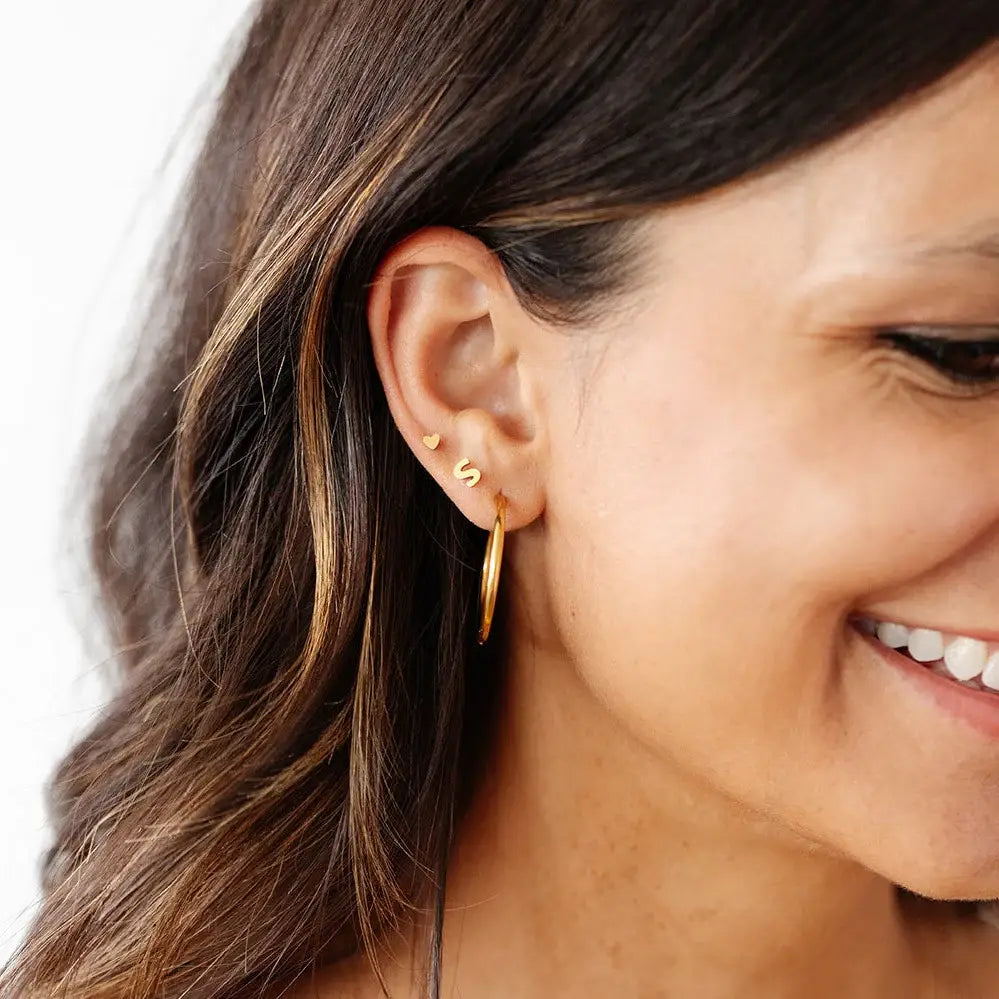 Endless Hoop Thin Gold Earrings - Hypoallergenic, Girl Gift