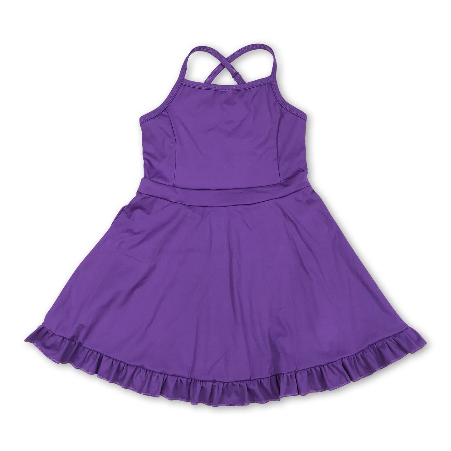 Blue straps ruffle baby girls summer active wear