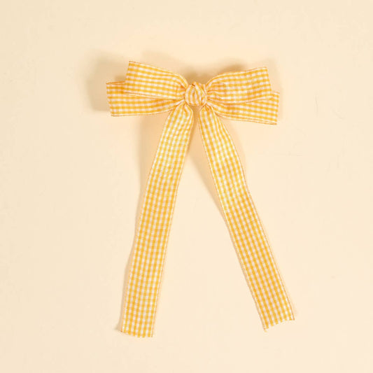Double Take Hair Bow–Gingham Yellow