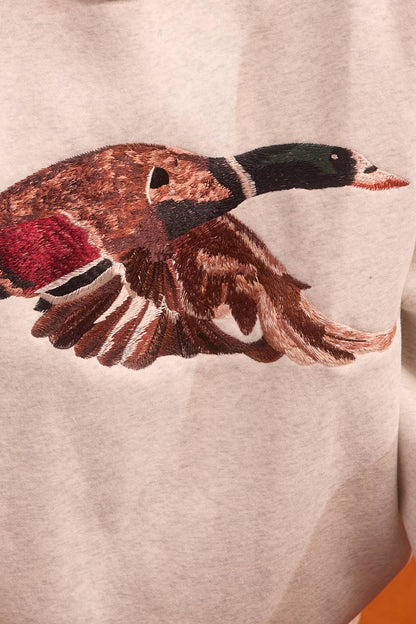 IT2594E-MALLARD | 'MALLARD' Embroidered Mock-Neck Sweatshirt