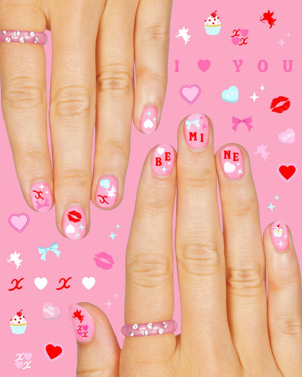 Valentine's Be Mine Nail Stickers | cupid, valentine, V-Day