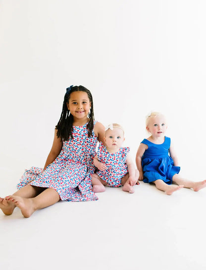 Tank Dress in Deep Sea | girls Pocket twirl Dress