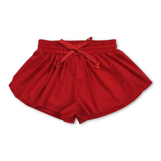 Girls Active Yoga Shorts - Red