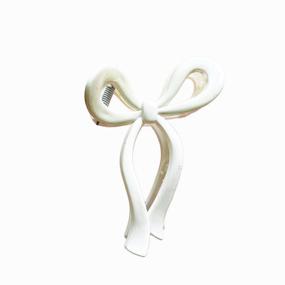 White Bow Claw Clip