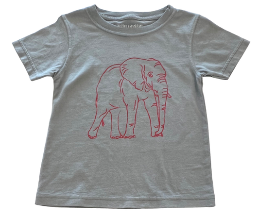 Short-Sleeve Gray/Crimson Elephant T-Shirt