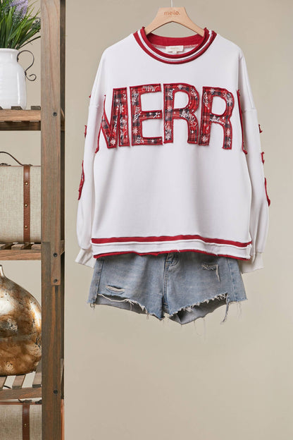 Holiday Merry Christmas Letter Sweatshirt