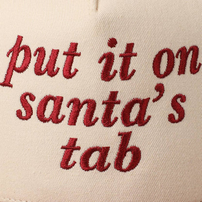 Put It On Santa's Tab Text Embroidery Baseball Cap