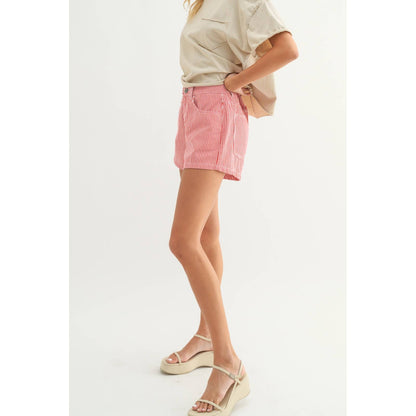 STRIPED DENIM SHORTS / WL24-9858