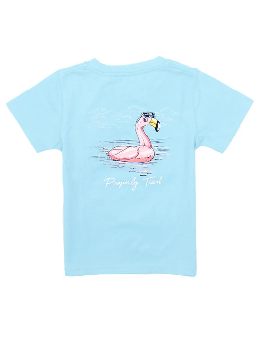 Girls Flamingo Float SS Aqua