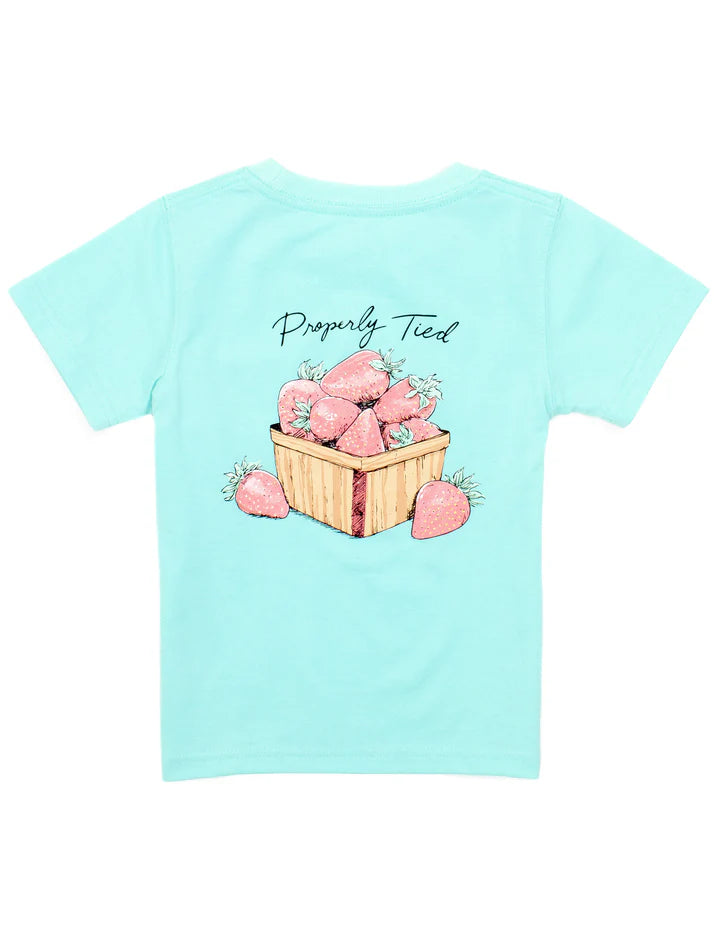 Girls Strawberry Basket SS Seafoam