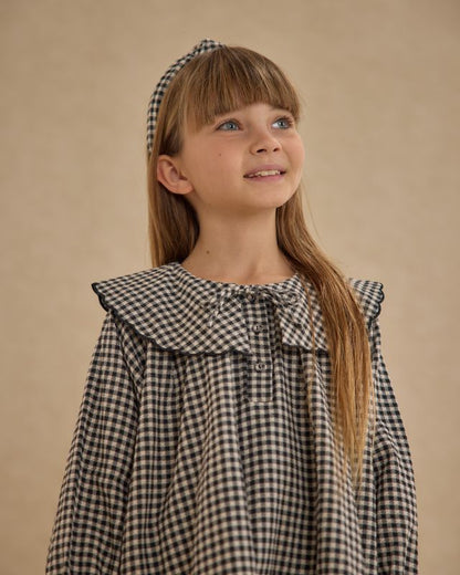 KNOTTED HEADBAND || BLACK GINGHAM