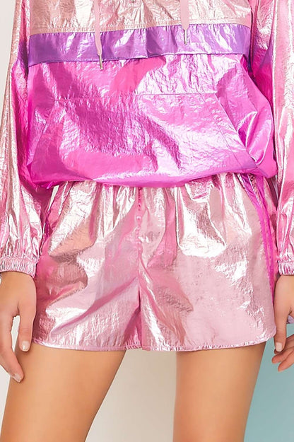 Metallic pink shorts