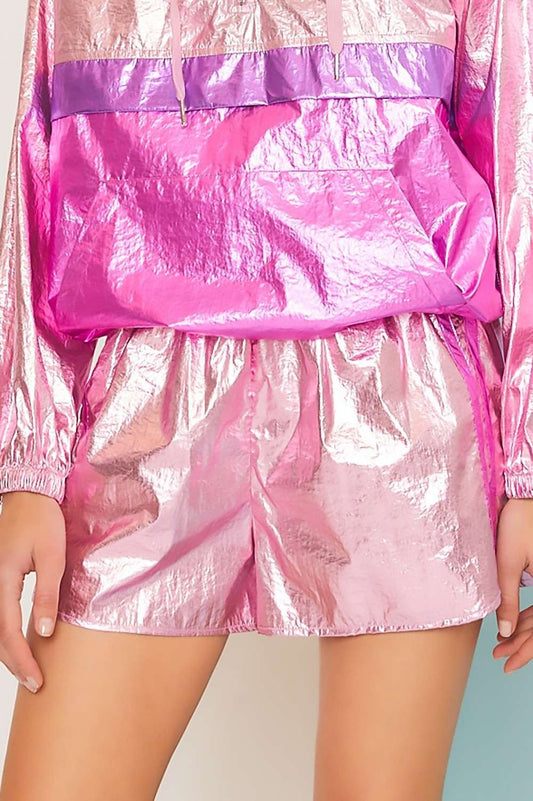 Metallic pink shorts